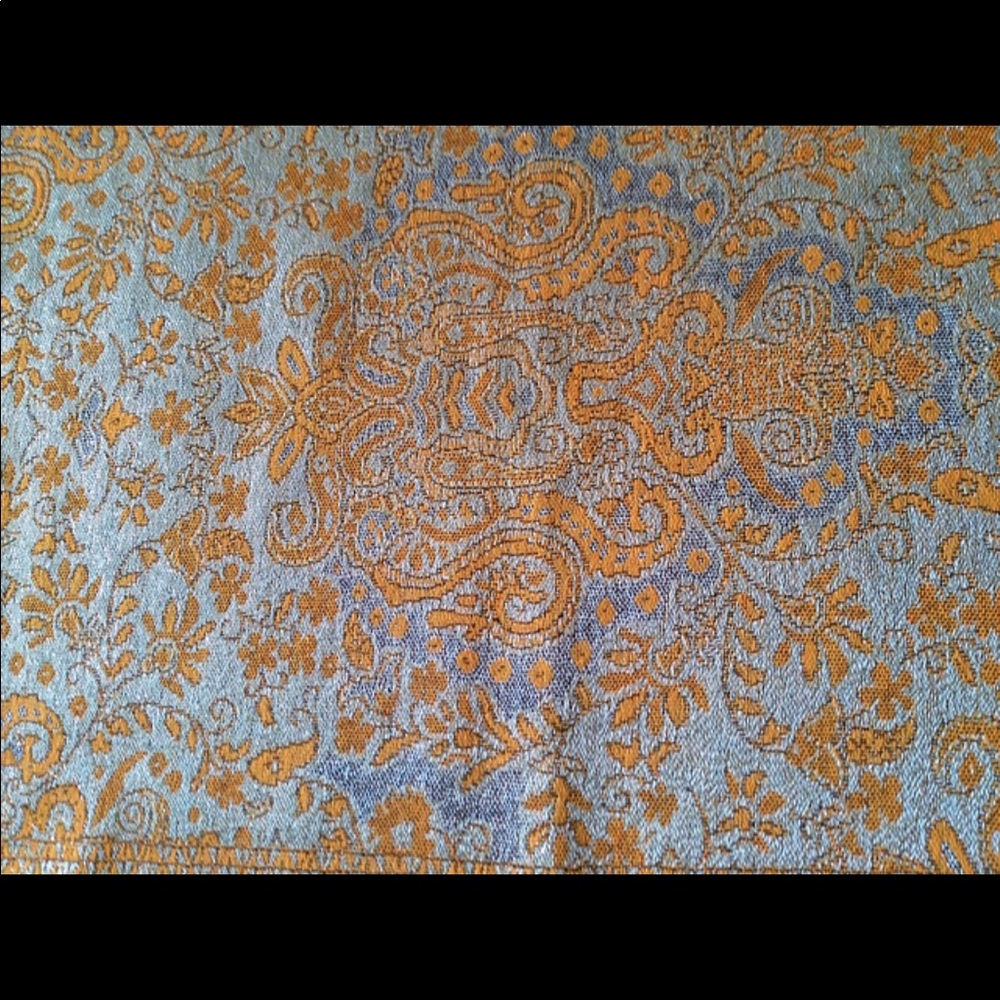 Handwoven Pashmina wrap from Israel orange, silver - Picture 4 of 5